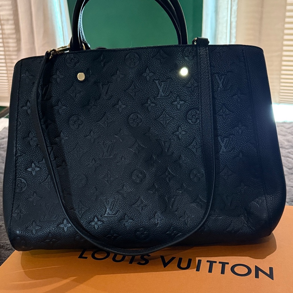 Louis Vuitton Black Montaigne Empreinte Shoulder Tote